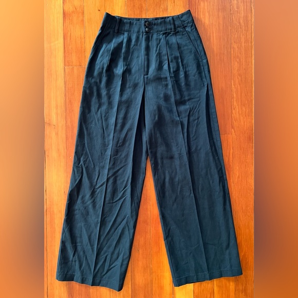 NWT Madewell The Tall Curvy Harlow Wide-Leg Pant in Drapey Twill - 2 - Black - Picture 7 of 10